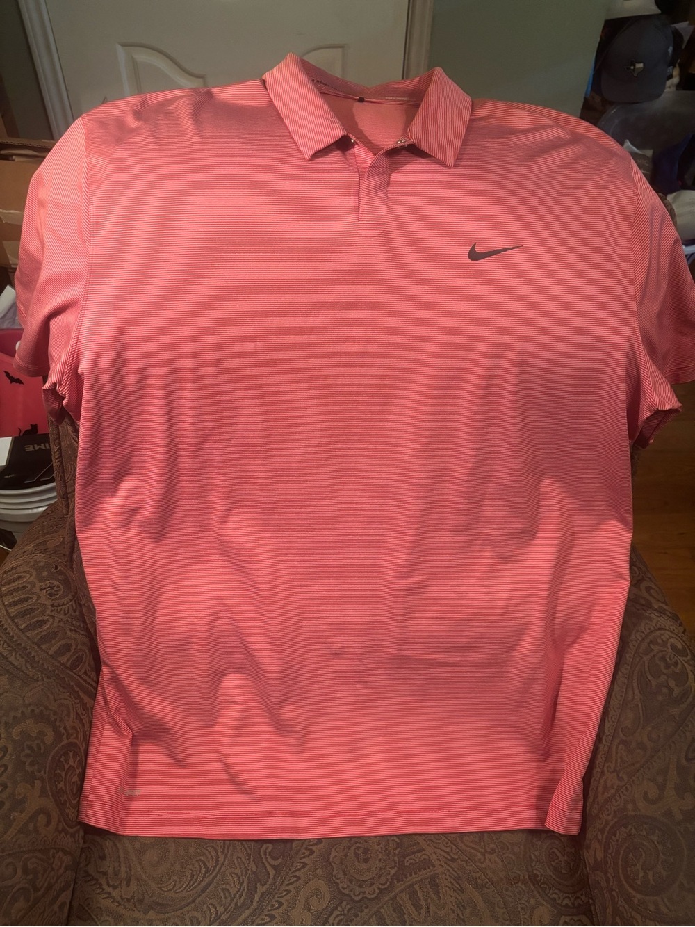 Tiger Woods Nike Red Sox Men’s Red Polo Golf Shirt with Swoosh